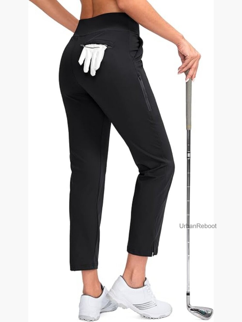 High Waist Ankle Golf Pants with Pockets Stretch Yoga Work